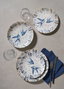 Hermia Juego de Vajilla de Porcelana de 24 Piezas Blanco, Azul y Negro